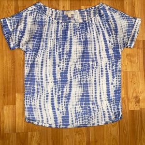 Michael Kors Blue White Tie-Dye Bliuse, Sz. M EUC